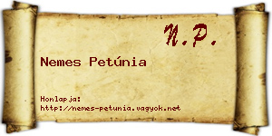 Nemes Petúnia névjegykártya